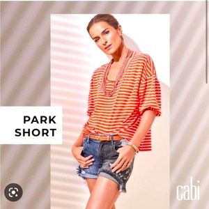 Cabi park shorts. 1/2 blue, 1/2 black. Size 12